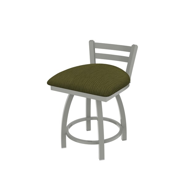 18" Low Back Swivel Vanity Stool, Nickel Finish, Graph Parrot Seat